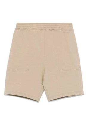 Zegna logo-embroidered track shorts - Neutrals