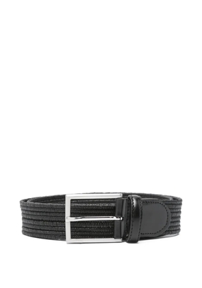 Canali woven leather belt - Black