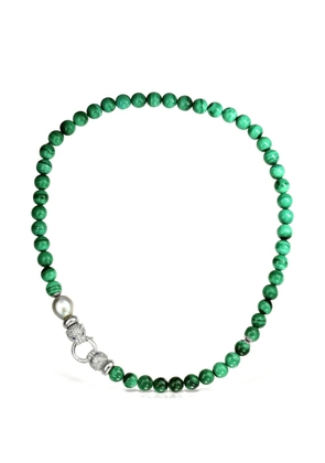 OBSIDIAN malachite pearl necklace - Green