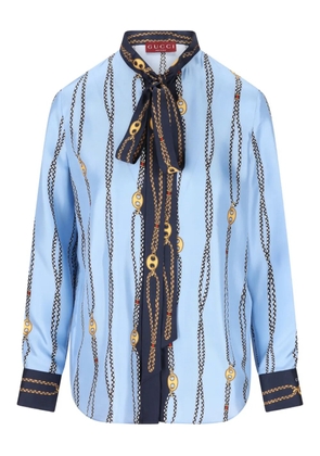 Gucci chain-print shirt - Blue