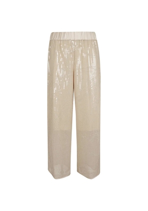 Peserico sequin-embellished trousers - Neutrals