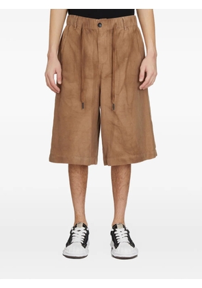 Andrea Ya'aqov drawstring buttoned shorts - Brown