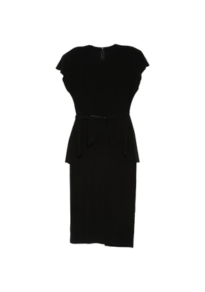Norma Kamali belted peplum midi dress - Black