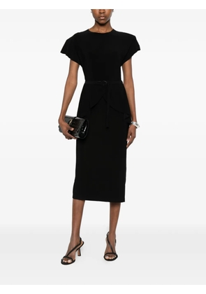 Norma Kamali belted peplum midi dress - Black