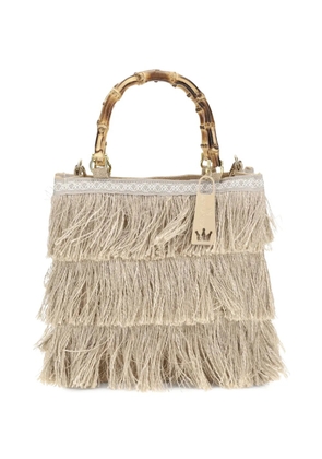 la milanesa medium Jucca fringe-details bamboo-handle tote bag - Neutrals