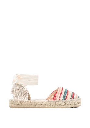 Manebi striped tie espadrilles - Red