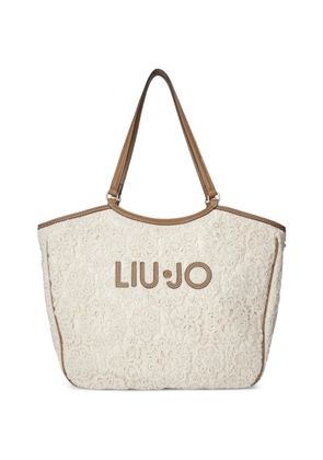 LIU JO large lace-detail tote bag - Neutrals