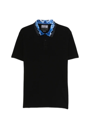 Versace Jeans Couture print-collar polo shirt - Black