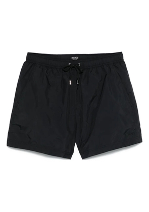 Zegna logo-embroidered swim shorts - Black