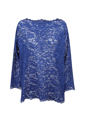Gianluca Capannolo scalloped lace top - Blue