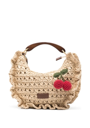 TWINSET cherry-detail tote bag - Neutrals