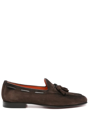 Santoni suede boat shoes - Brown