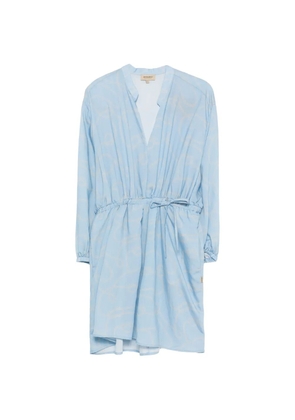 Woolrich tie-waist V-neck mini dress - Blue