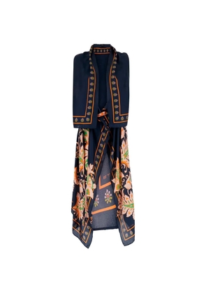 ETRO floral print silk scarf - Blue
