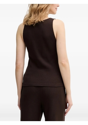Karl Lagerfeld round-neck waffle tank top - Brown