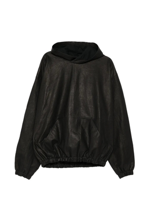 A Diciannoveventitre leather hoodie - Black