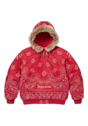 Supreme bandana-jacquard denim jacket - Red