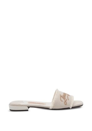 Jimmy Choo Joa logo-embroidered sandals - Neutrals