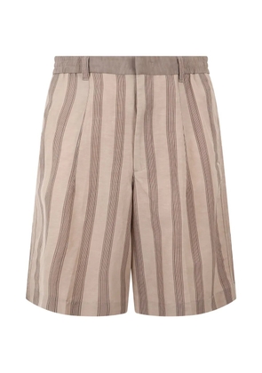 Emporio Armani striped drawstring shorts - Neutrals