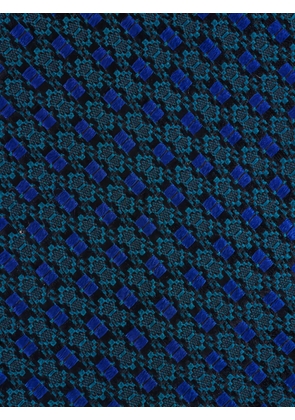 Zegna geometric-patterned tie - Blue