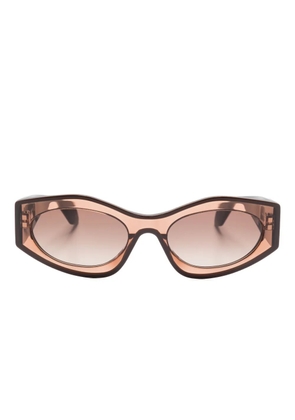 azzedine alaïa oval-frame sunglasses - Brown