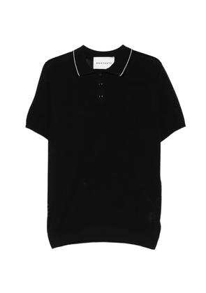AMARANTO perforated polo shirt - Black