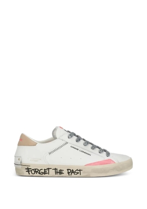 Crime London distressed leopard-print sneakers - White