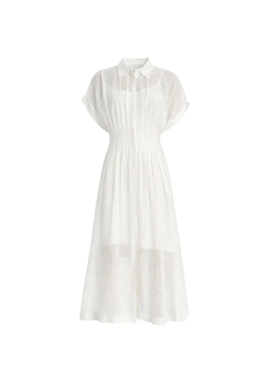 BOSS pleated shirt midi dress - White