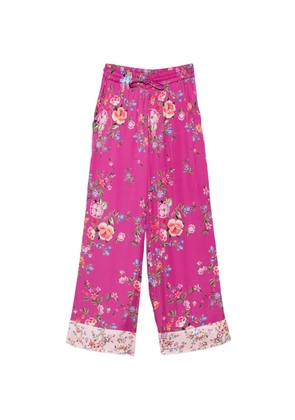 LIU JO floral-pattern drawstring-fastening trousers - Pink