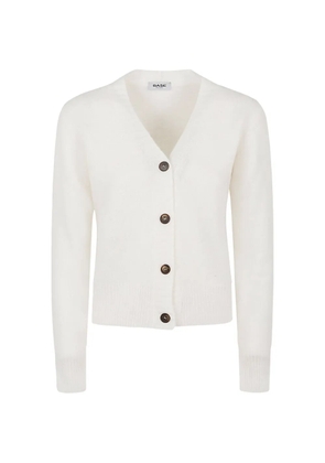Base Milano V-neck wool cardigan - White