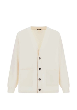 Herno boxy V-neck cotton cardigan - Neutrals