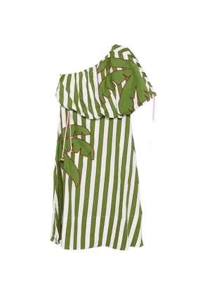 FARM Rio one-shoulder striped midi dress - Green