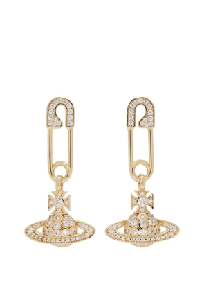 Vivienne Westwood orb safety pin earrings - Gold