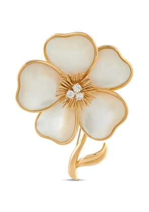 Van Cleef & Arpels Rose de Nol diamond and mother of pearl brooch - Gold