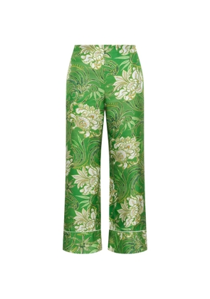MALIPARMI print piped trousers - Green