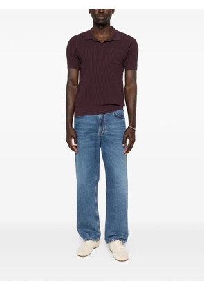 Roberto Collina ribbed pocket polo shirt - Purple