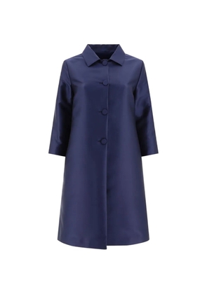 Fit button single-breasted coat - Blue