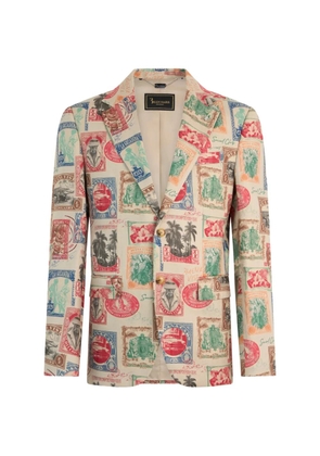 Billionaire printed linen blazer - Neutrals