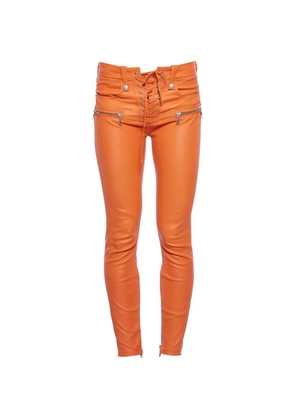 BEN TAVERNITI lace-up zip trousers - Orange