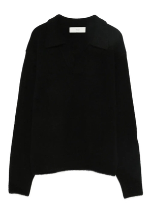 DUNST V-neck polo-collar sweater - Black