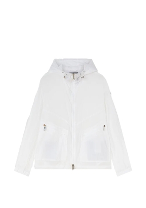 Add zip hooded windbreaker - White