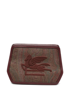 Etro Pre-Owned logo-embroidered paisley-print cluth bag