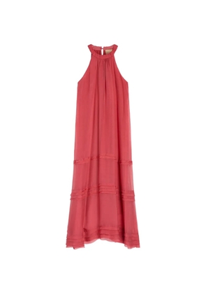 MOMONÌ Gris ruffled tiered-details maxi dress