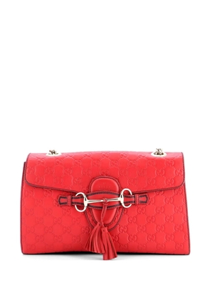 Gucci Pre-Owned Emily Chain Flap Bag Guccissima Leather Medium shoulder bag - Red