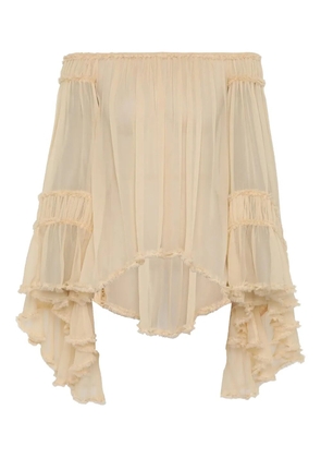 ZIMMERMANN Rebellion Fray ruffled blouse - Neutrals