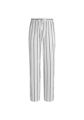Dolce & Gabbana Striped Fabric Trousers - White