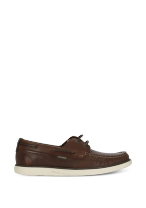 Barbour lace-up stitching boat shoes - Brown