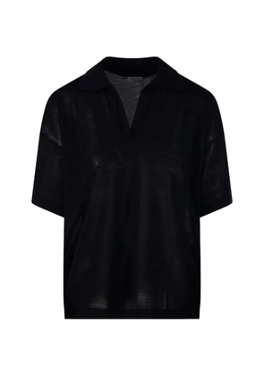Roberto Collina collared V-neck T-shirt - Black