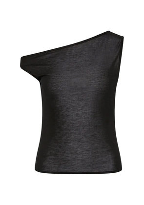 St. Agni asymmetric jersey top - Black