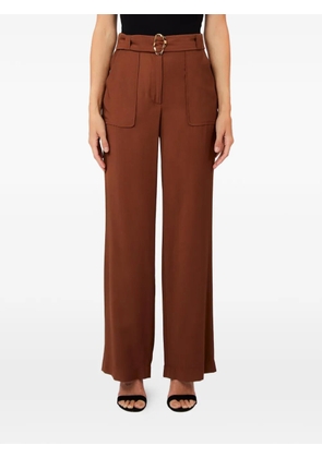 LIU JO buckle belt trousers - Brown